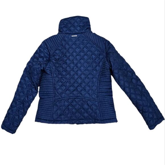 Quilted Winter Coat Jacket Marc New York Size Medium High Neck Full Zip Blue Puf - Picture 5 of 10